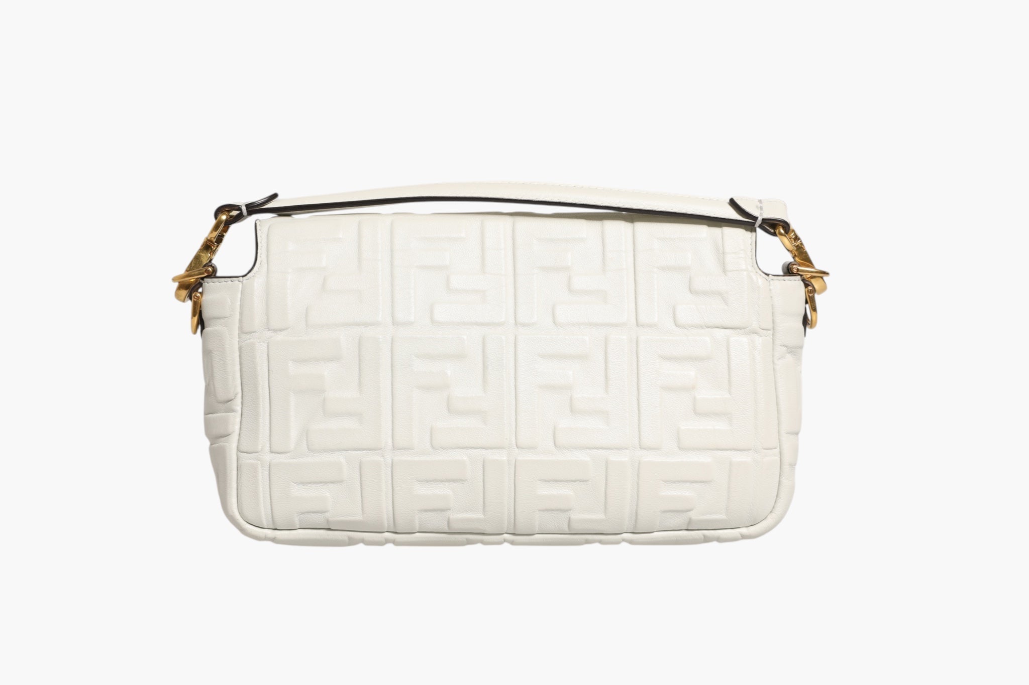 Fendi FF Embossed Baguette Nappa Leather Bag - RIMODA