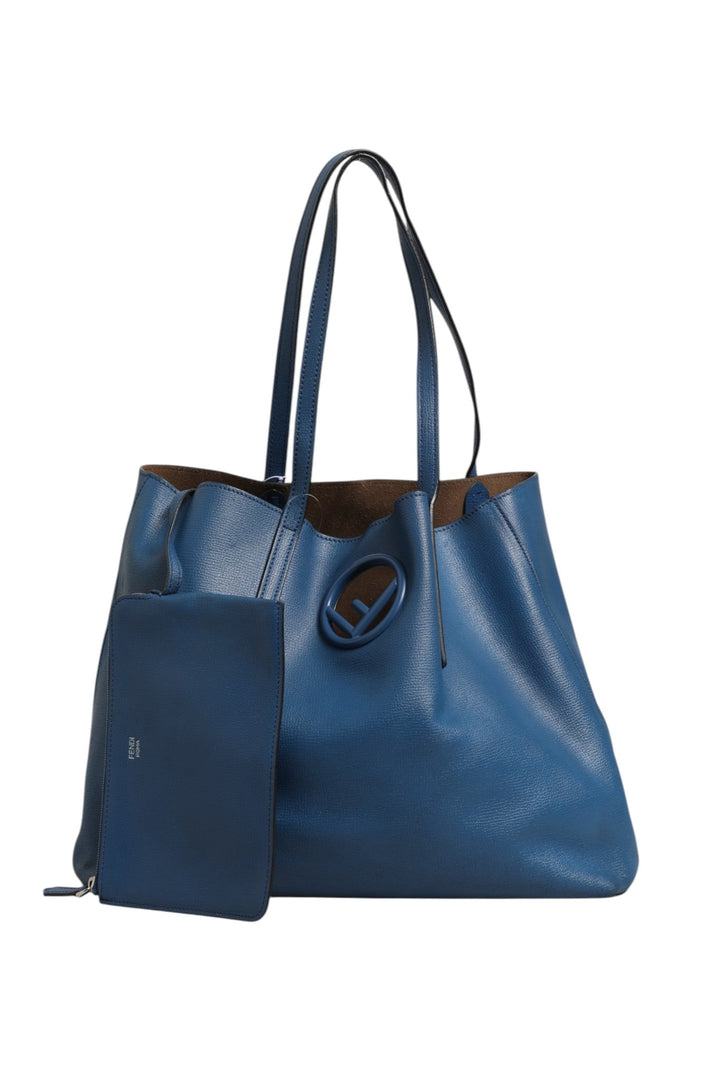 Fendi Leather Navy Blue Shopping Tote - RIMODA