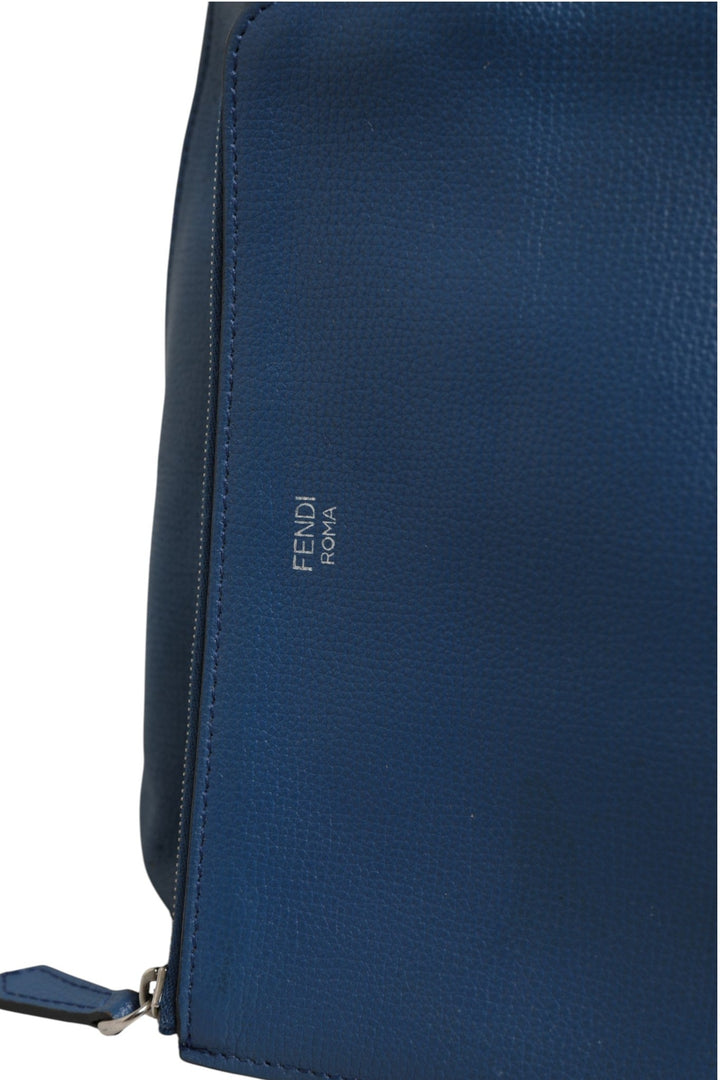 Fendi Leather Navy Blue Shopping Tote - RIMODA