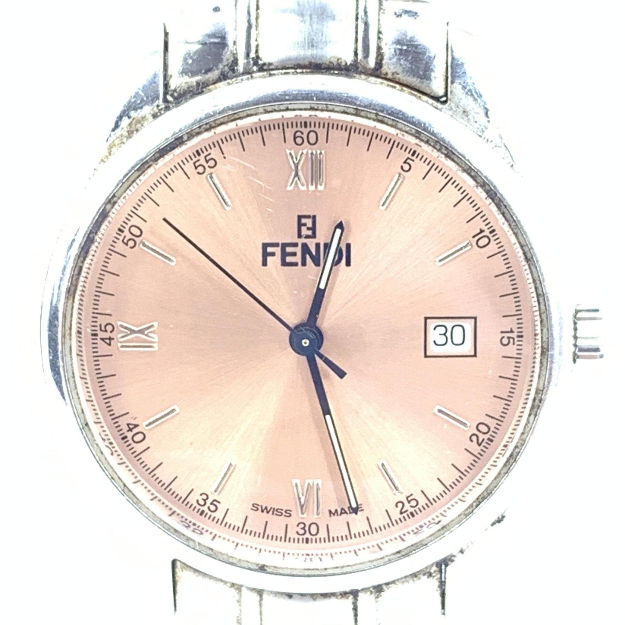 Fendi Pink Champagne Dial Quartz Watch, Stainless Steel - RIMODA