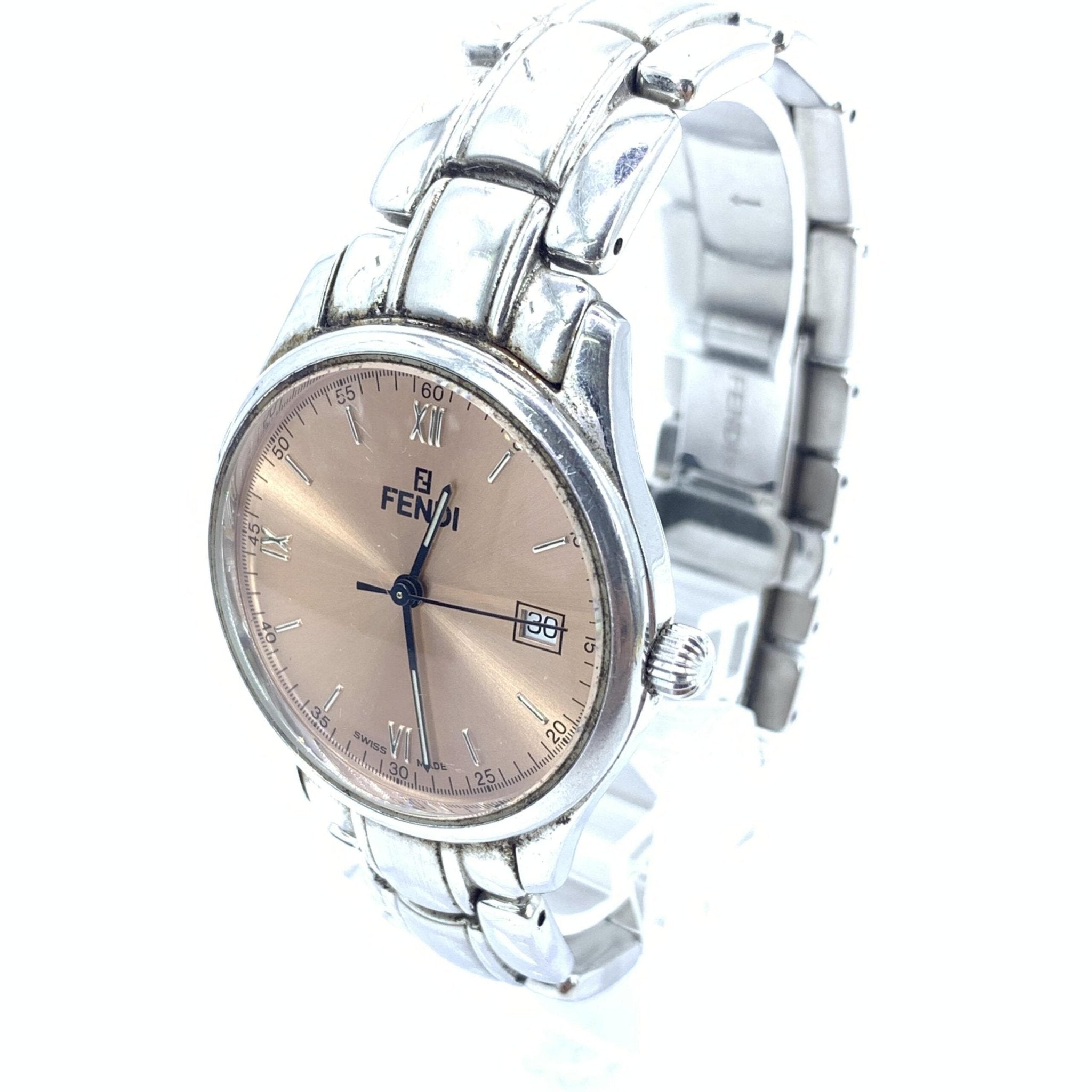 Fendi Pink Champagne Dial Quartz Watch, Stainless Steel - RIMODA