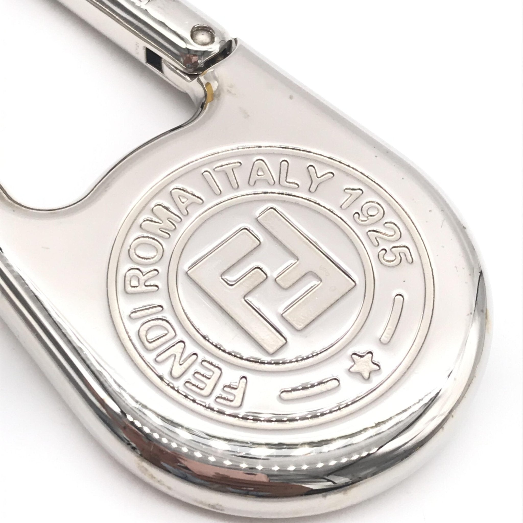Fendi Silver Metal Compass Charm Keychain - RIMODA
