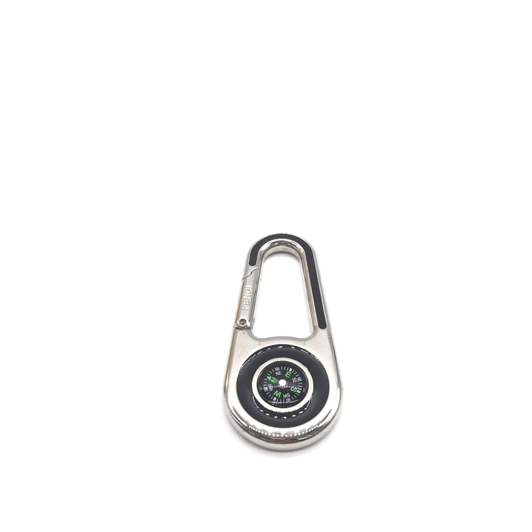 Fendi Silver Metal Compass Charm Keychain - RIMODA