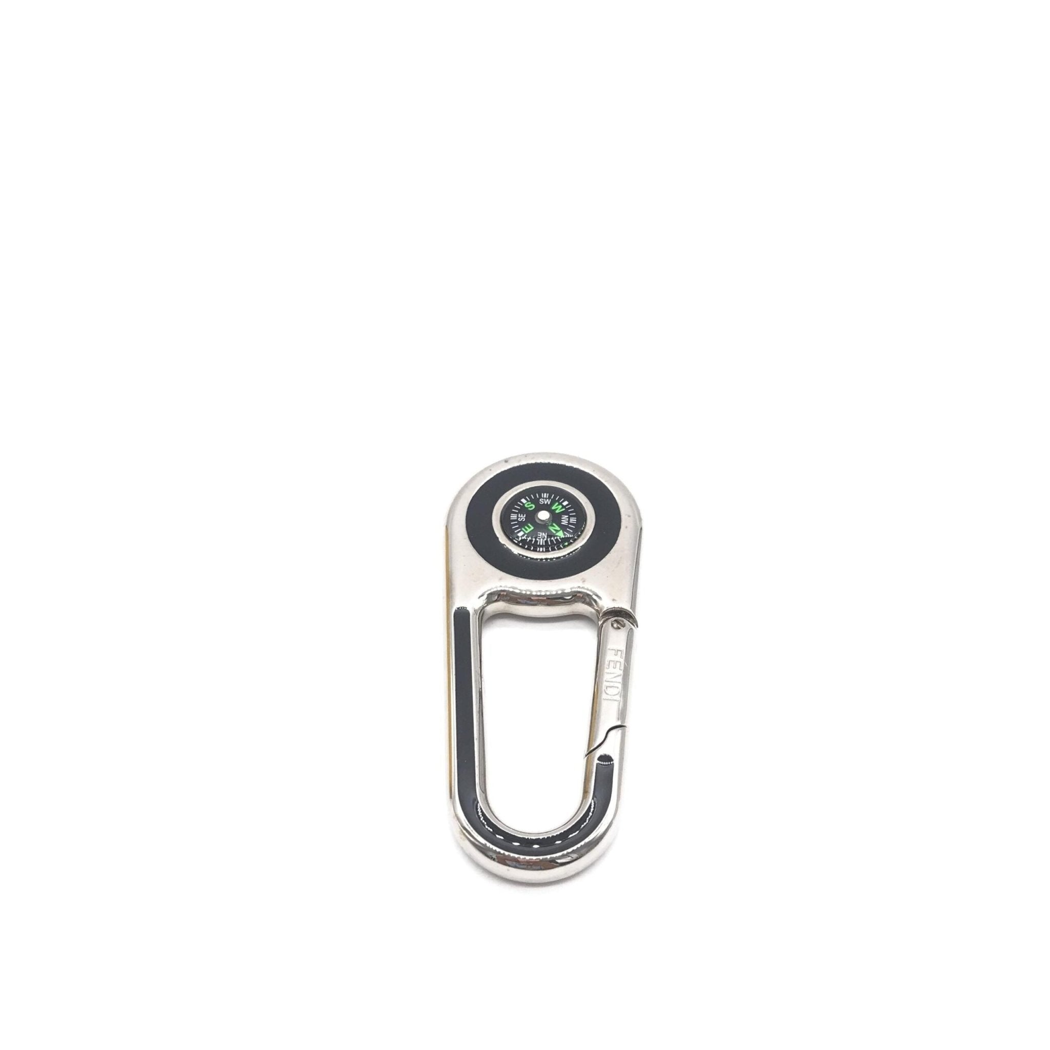 Fendi Silver Metal Compass Charm Keychain - RIMODA