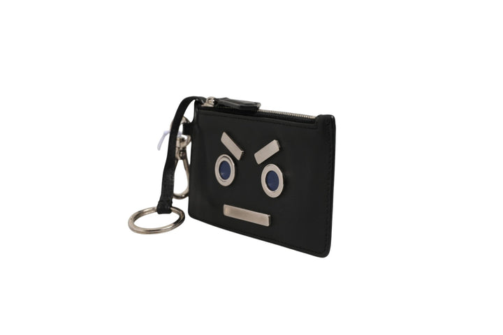 Fendi Vitello Liberty Studded Coin Pouch Key Case Ardesia - RIMODA