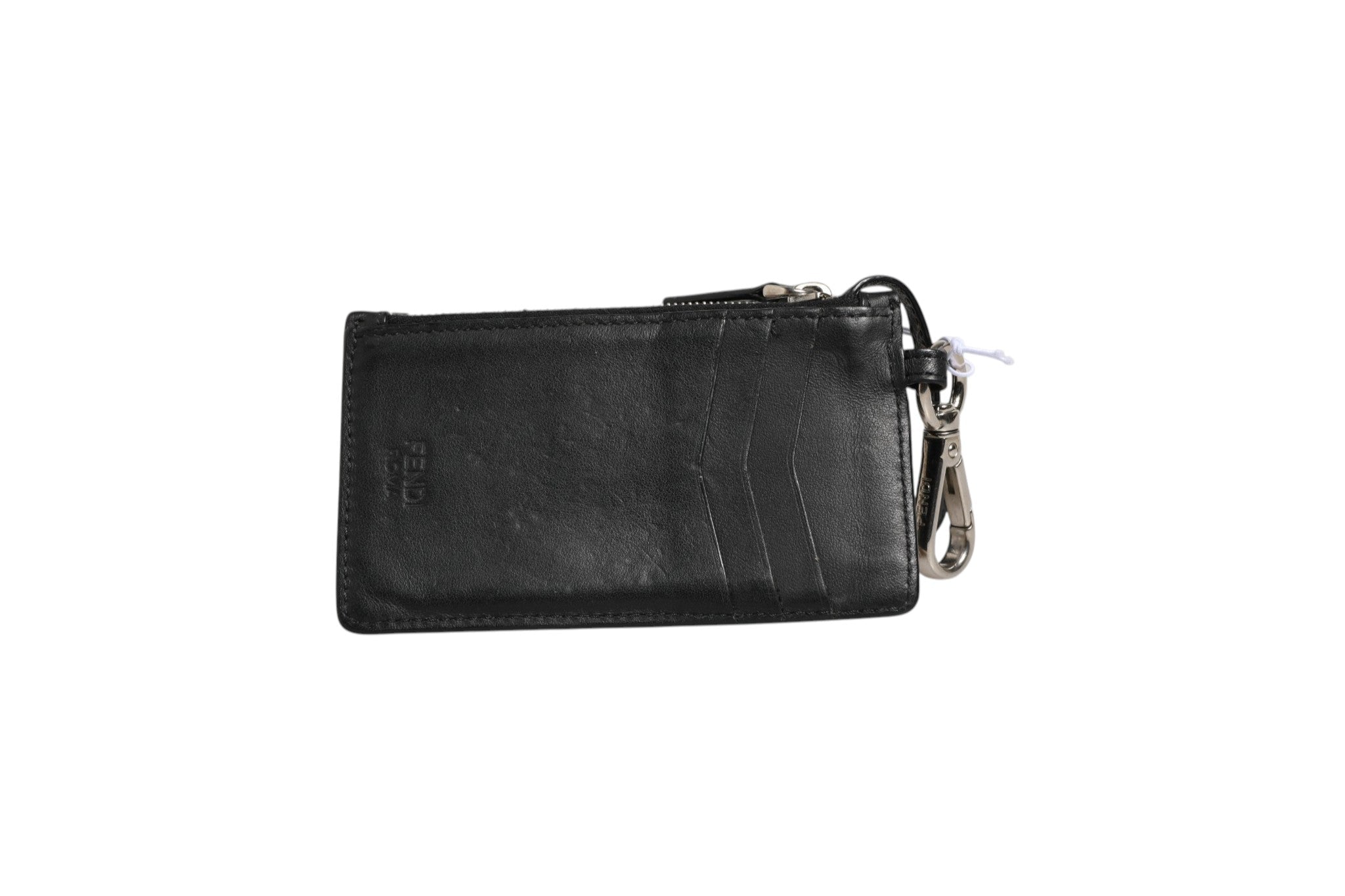 Fendi Vitello Liberty Studded Coin Pouch Key Case Ardesia - RIMODA