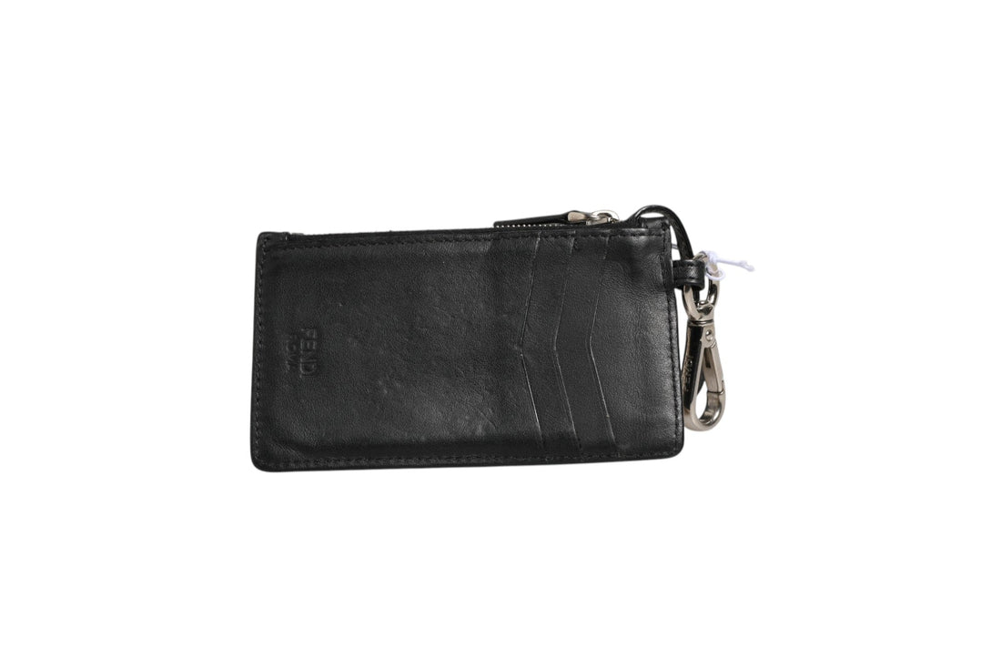 Fendi Vitello Liberty Studded Coin Pouch Key Case Ardesia - RIMODA