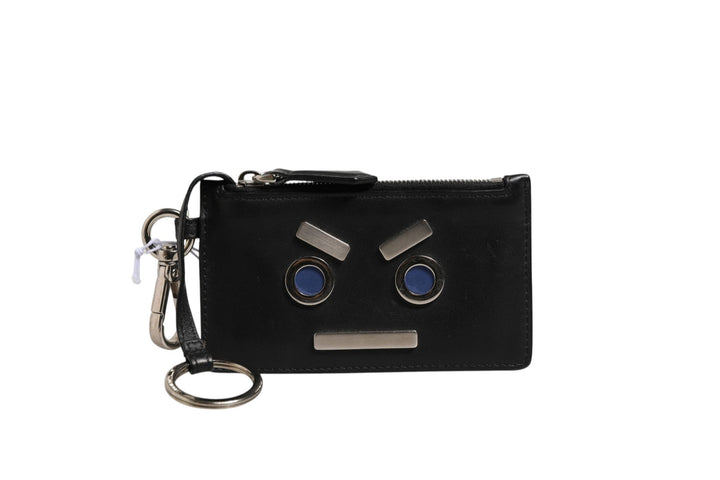 Fendi Vitello Liberty Studded Coin Pouch Key Case Ardesia - RIMODA