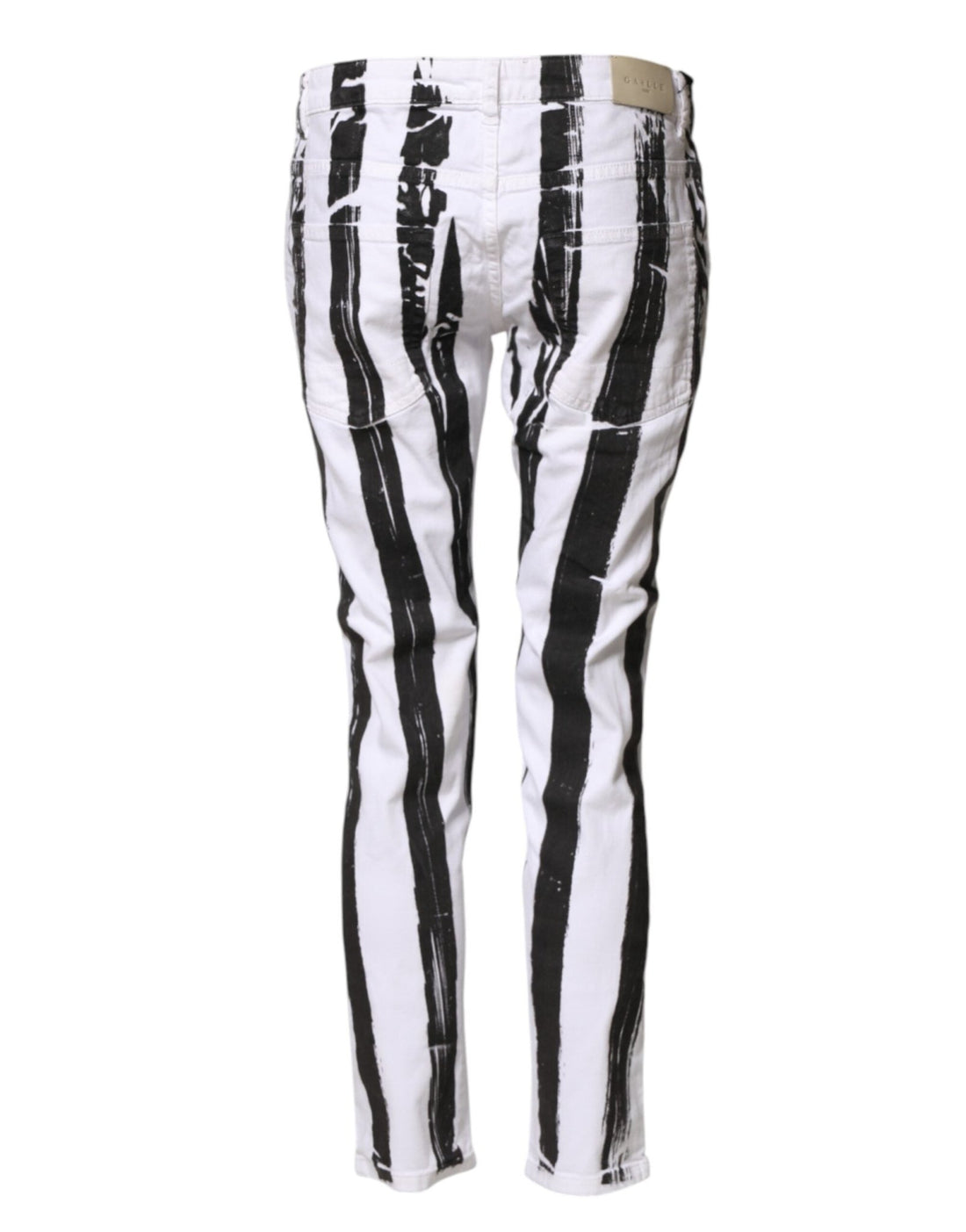 Gaelle Paris Black White Stripes Mid Waist Cropped Capri Jeans - RIMODA