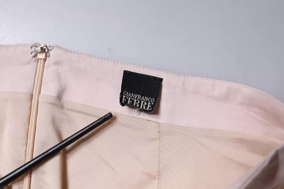 GF Ferre Beige Cotton Stretch Mid Waist Pencil Cut Skirt - RIMODA