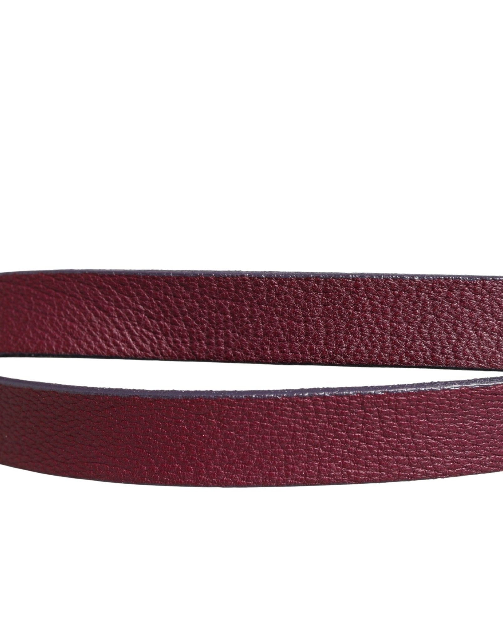 GF Ferre Maroon Leather Silver Metal Buckle Waist Women Belt - RIMODA
