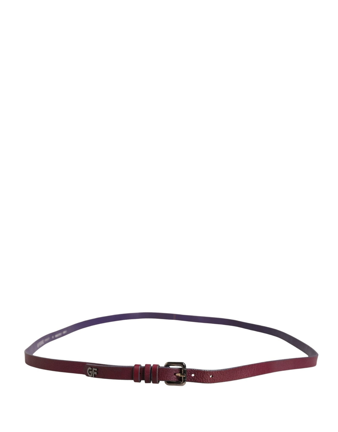 GF Ferre Maroon Leather Silver Metal Buckle Waist Women Belt - RIMODA