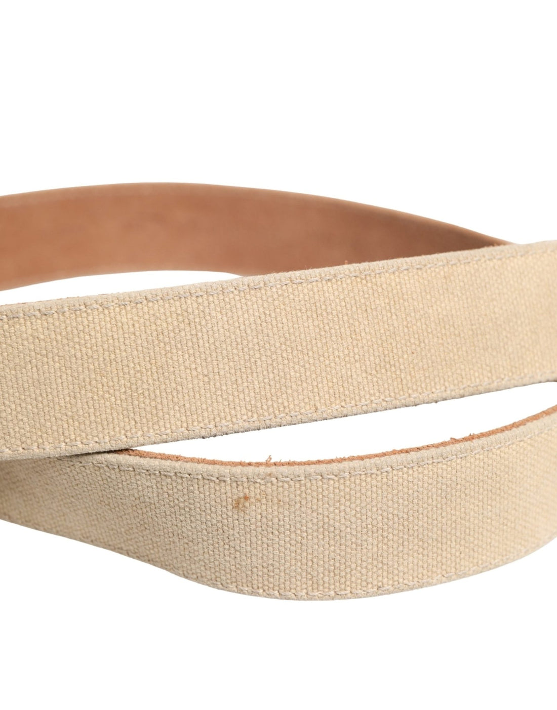 GF Ferre Men Beige Canvas Silver Metal Buckle Cintura Belt - RIMODA