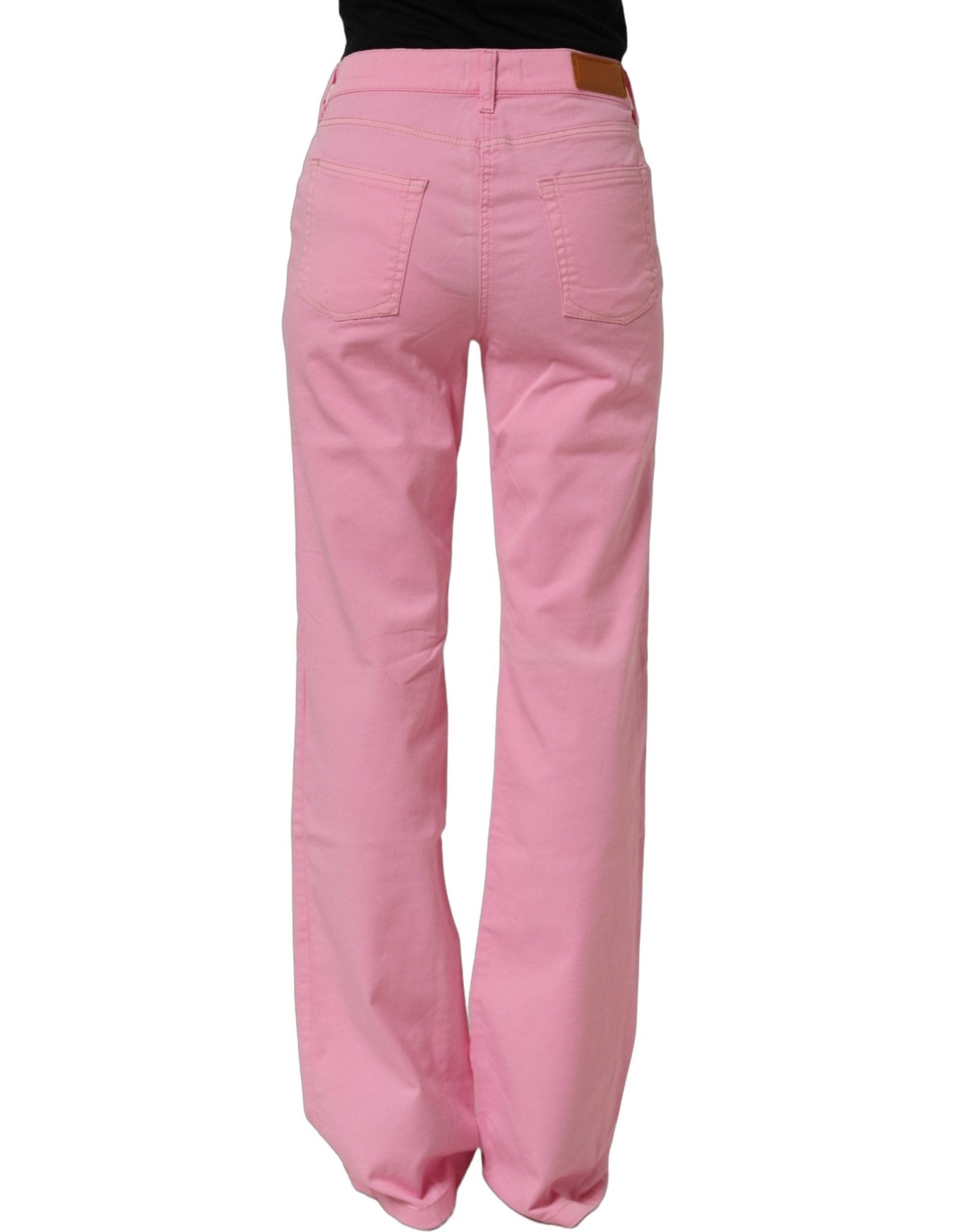 GF Ferre Pink Mid-Waisted Flared Denim Casual Jeans - RIMODA