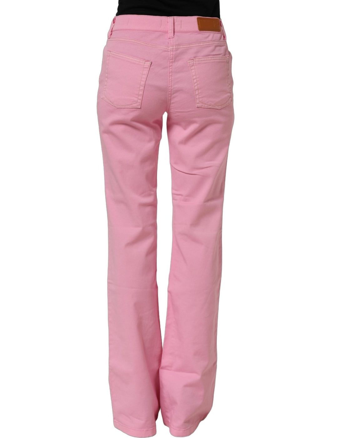GF Ferre Pink Mid-Waisted Flared Denim Casual Jeans - RIMODA