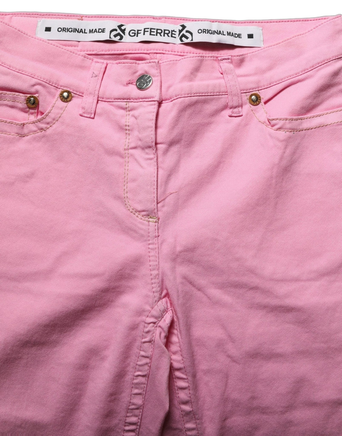GF Ferre Pink Mid-Waisted Flared Denim Casual Jeans - RIMODA