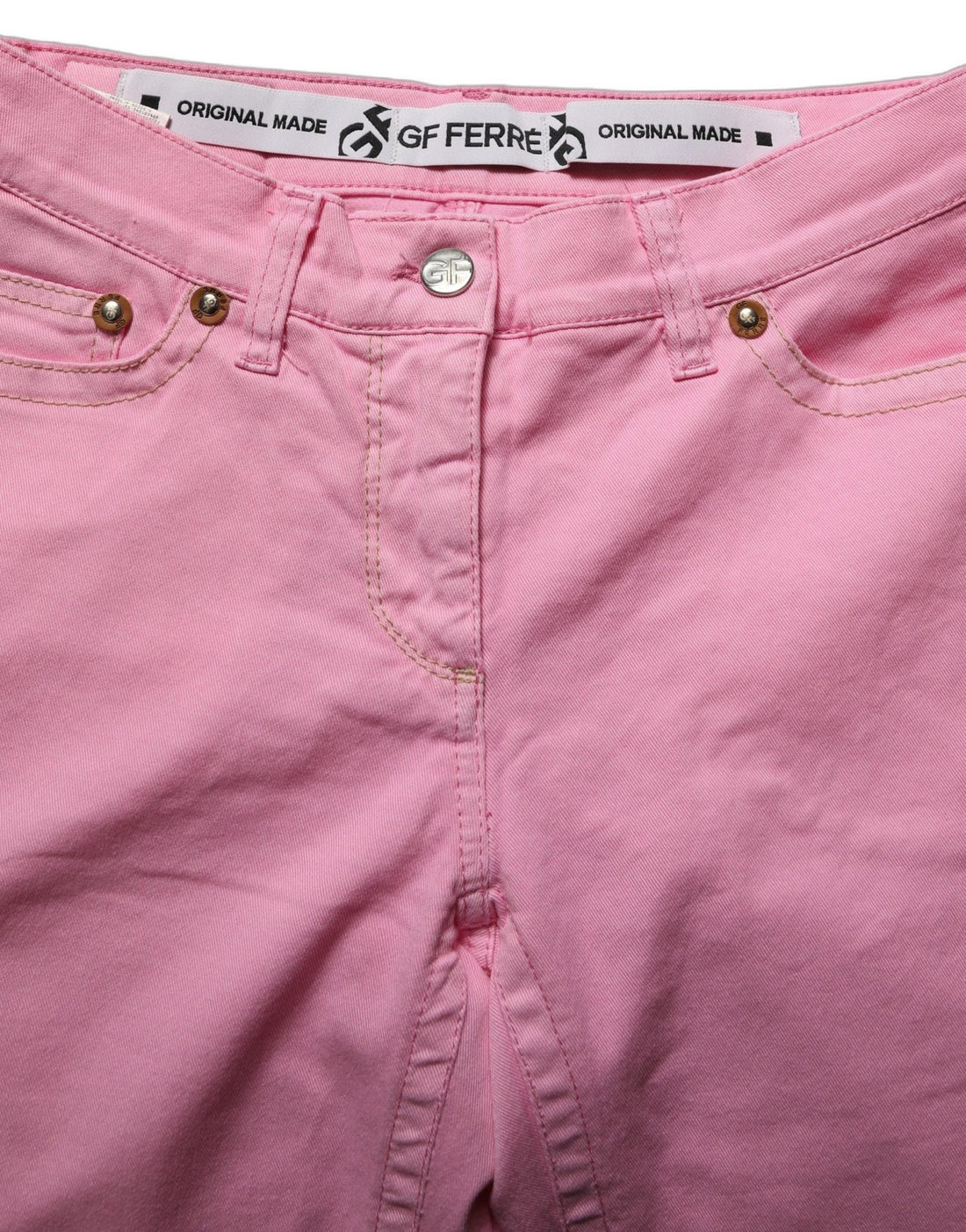 GF Ferre Pink Mid-Waisted Flared Denim Casual Jeans - RIMODA