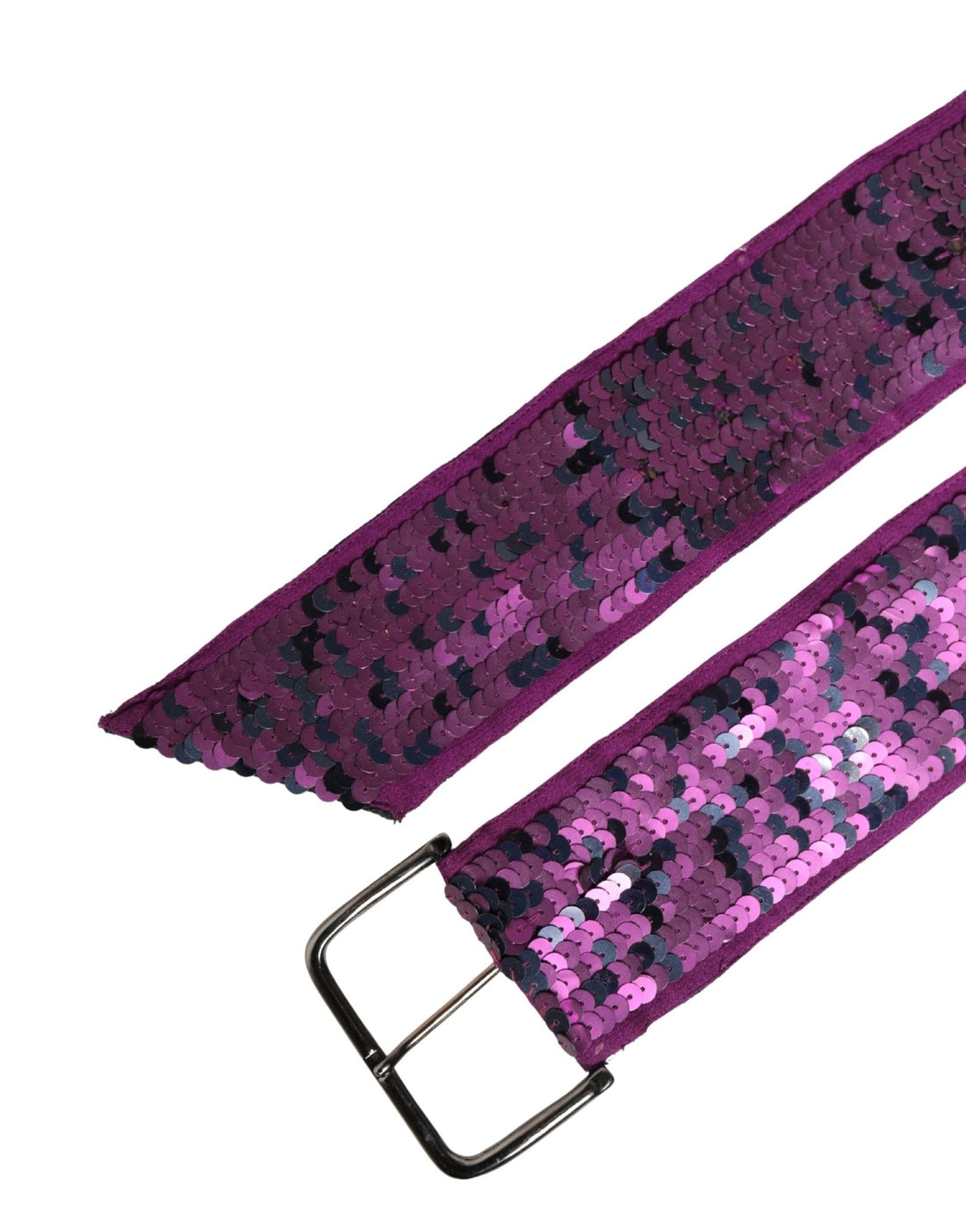 GF Ferre Women Purple Sequined Silver Metal Buckle Belt - RIMODA