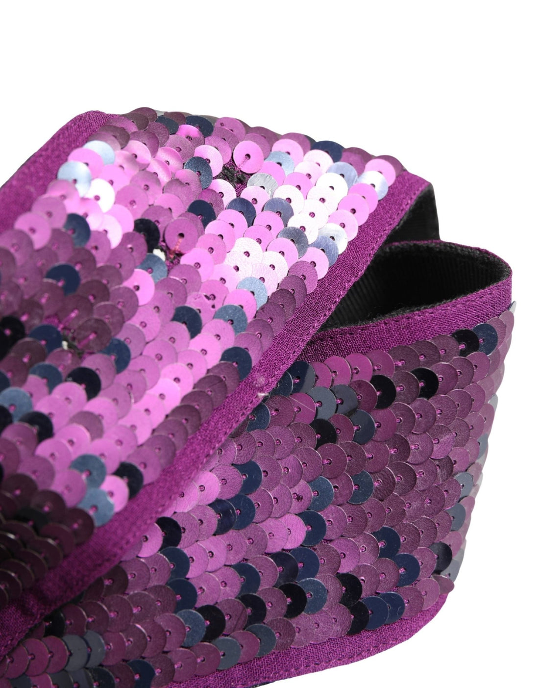 GF Ferre Women Purple Sequined Silver Metal Buckle Belt - RIMODA