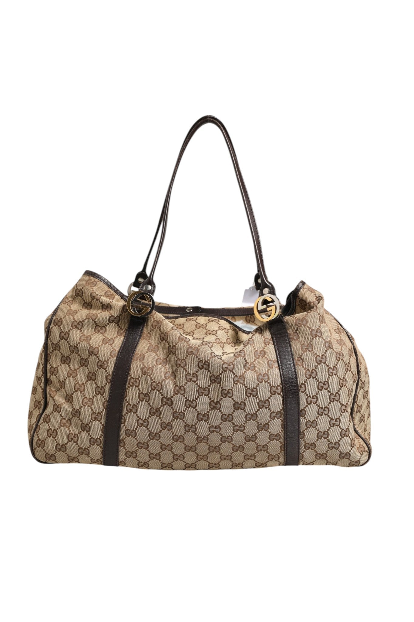 Gucci Beige and Black Canvas Twins Medium Tote Bag - RIMODA