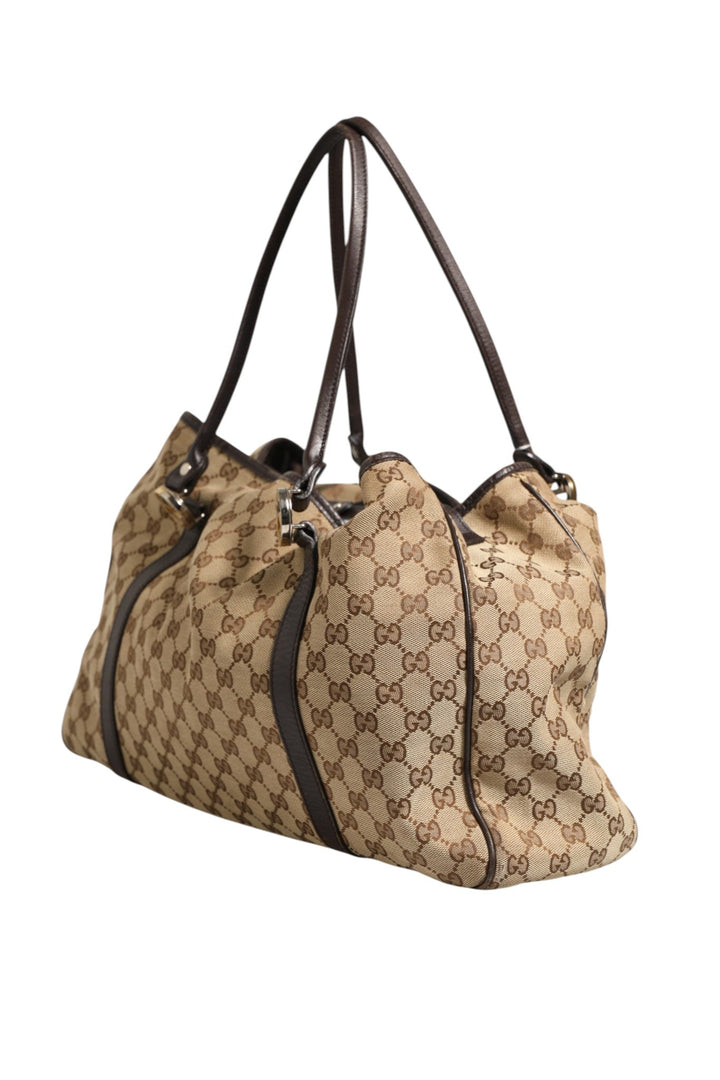 Gucci Beige and Black Canvas Twins Medium Tote Bag - RIMODA