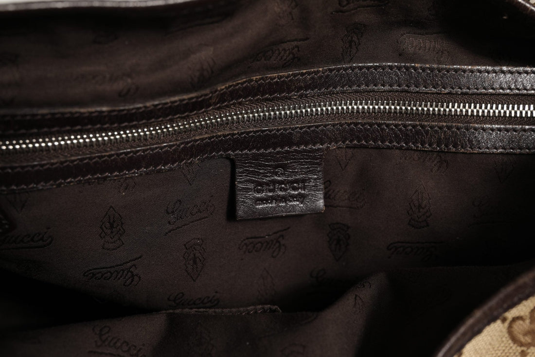 Gucci Beige and Black Canvas Twins Medium Tote Bag - RIMODA