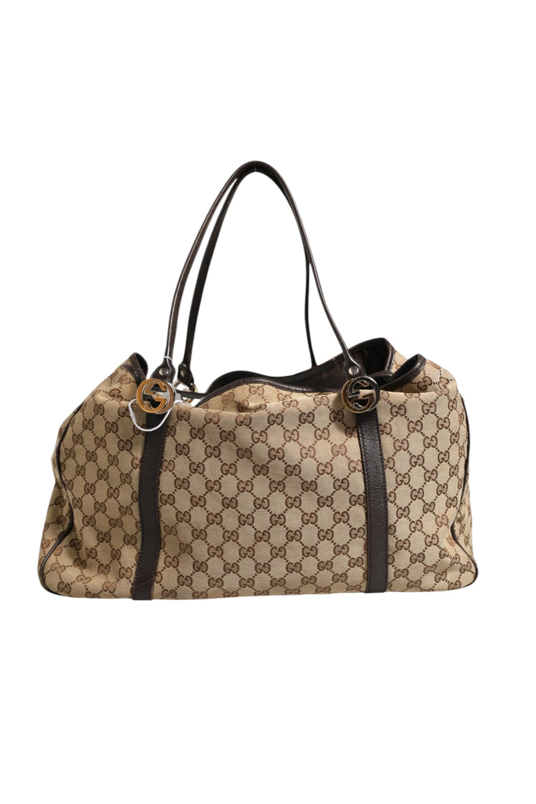 Gucci Beige and Black Canvas Twins Medium Tote Bag - RIMODA