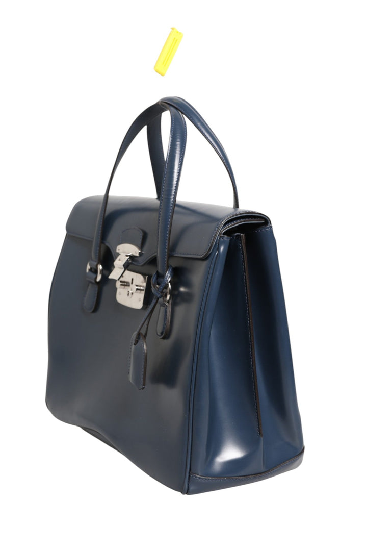 Gucci Blue Smooth Leather Lady Lock Shouler Bag - RIMODA