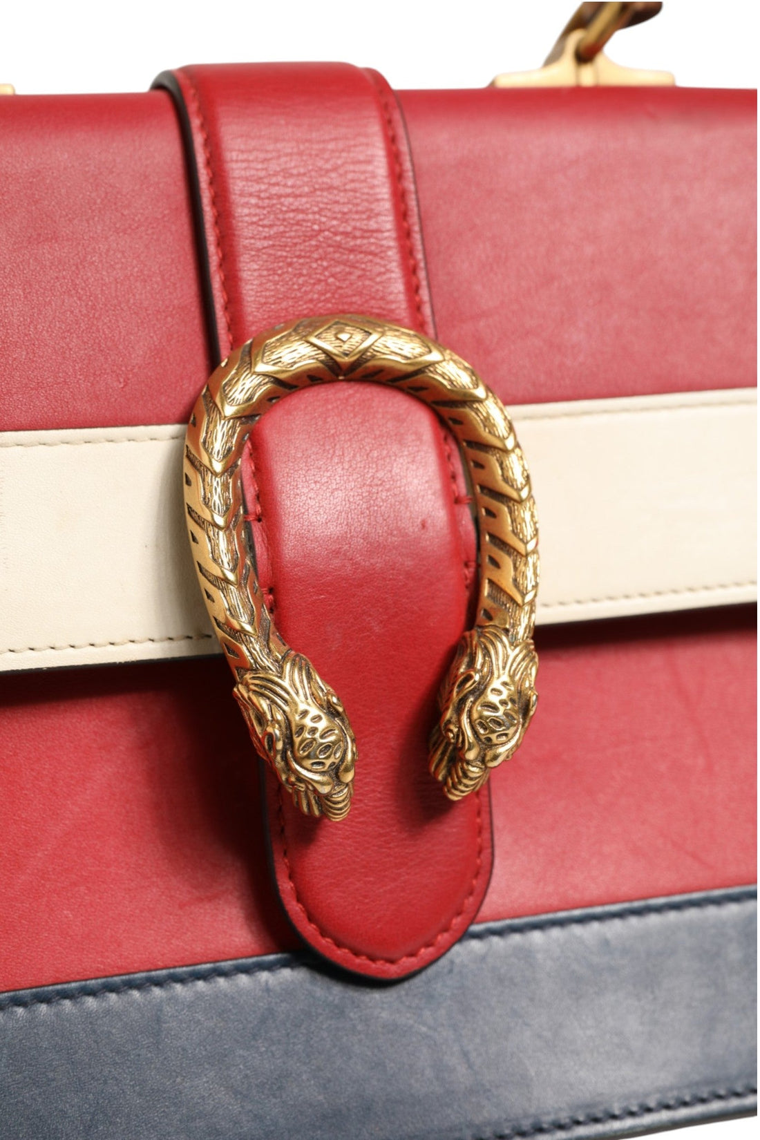 Gucci Dionysus Bamboo Medium Top Handle Bag White Blue Red - RIMODA