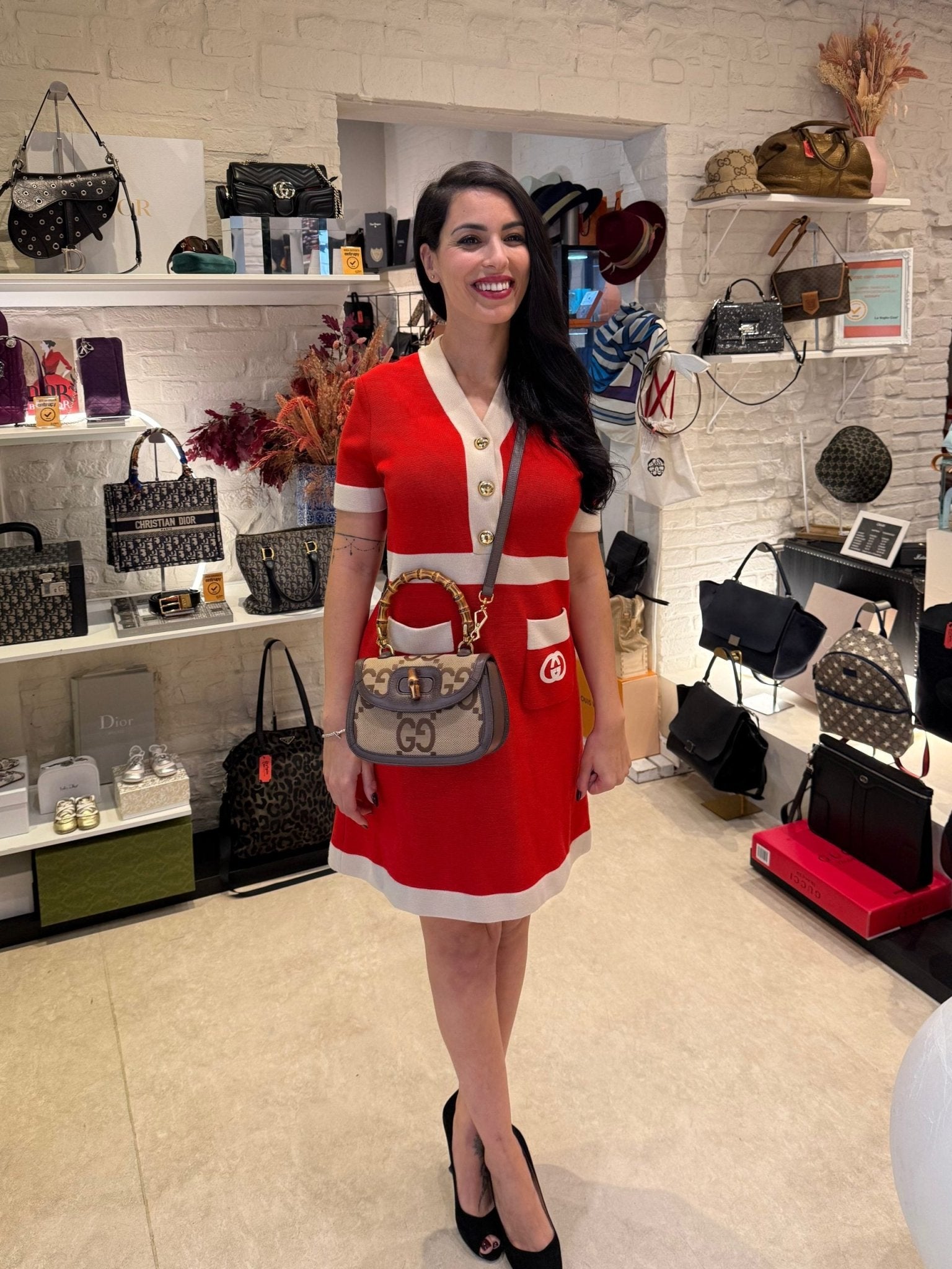 Gucci GUCCI BAMBOO 1947 GG Canvas Handbag - RIMODA