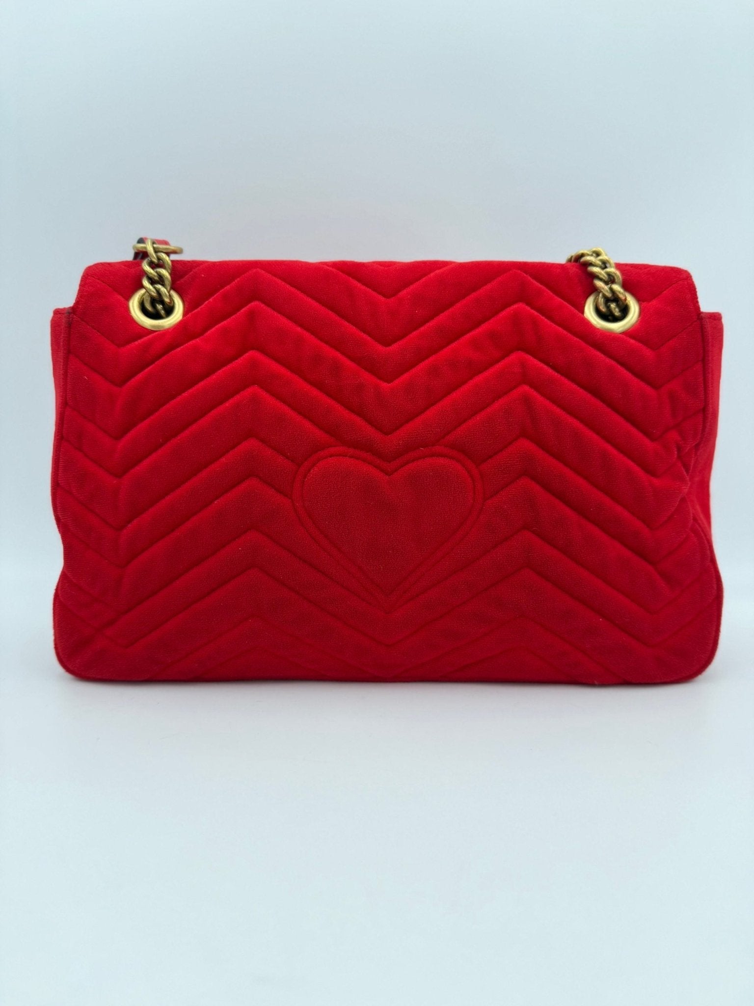Gucci GUCCI MARMONT Red Velvet Handbag - RIMODA