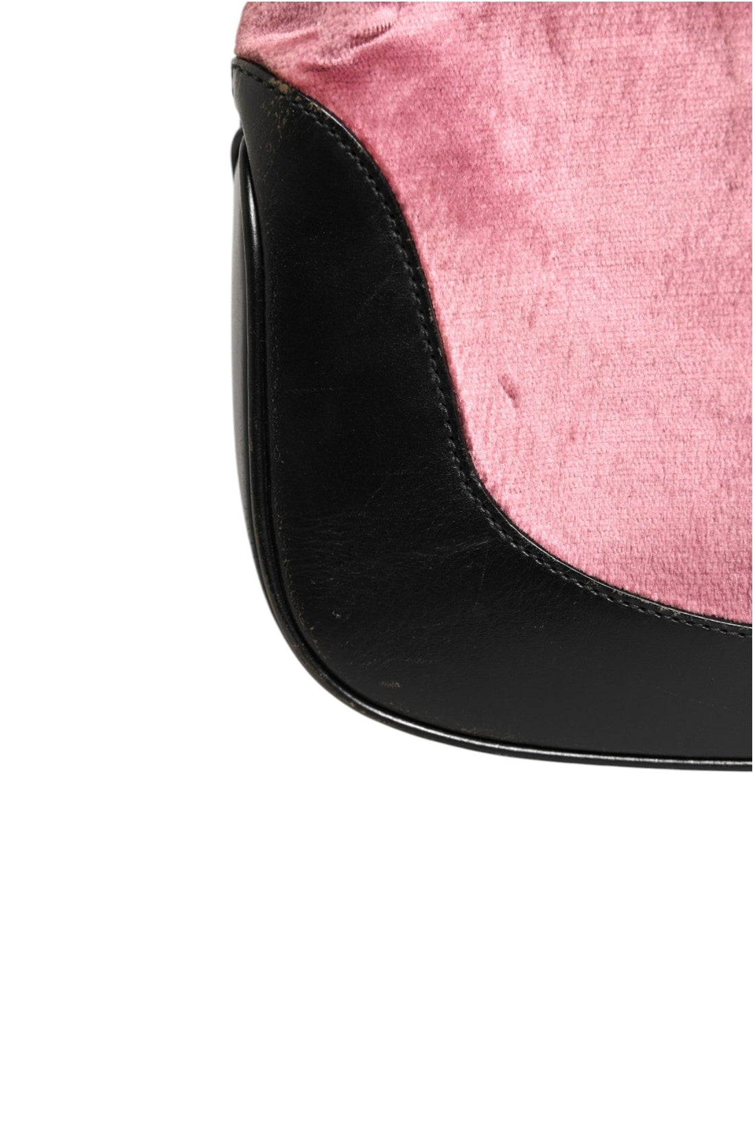 Gucci Jackie Pink Velvet And Black Leather Shoulder Bag - RIMODA