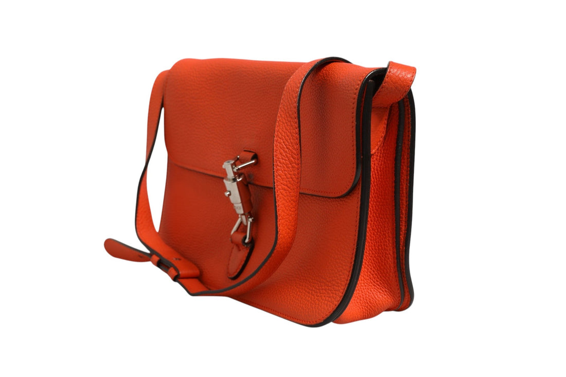 Gucci Jackie Soft Flap Shoulder Bag Leather Orange - RIMODA