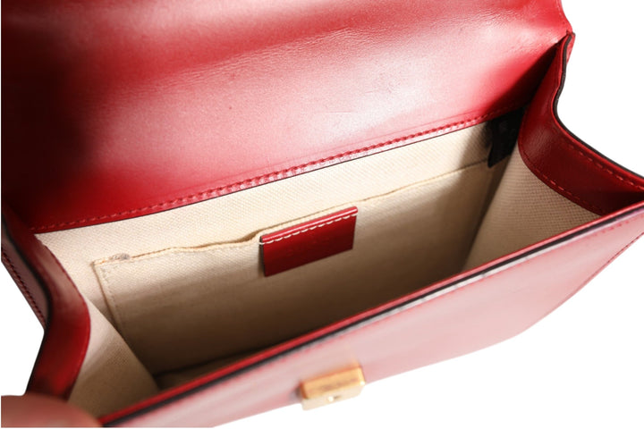 Gucci Marmont small shoulder bag in Rosso Ancora red leather - RIMODA