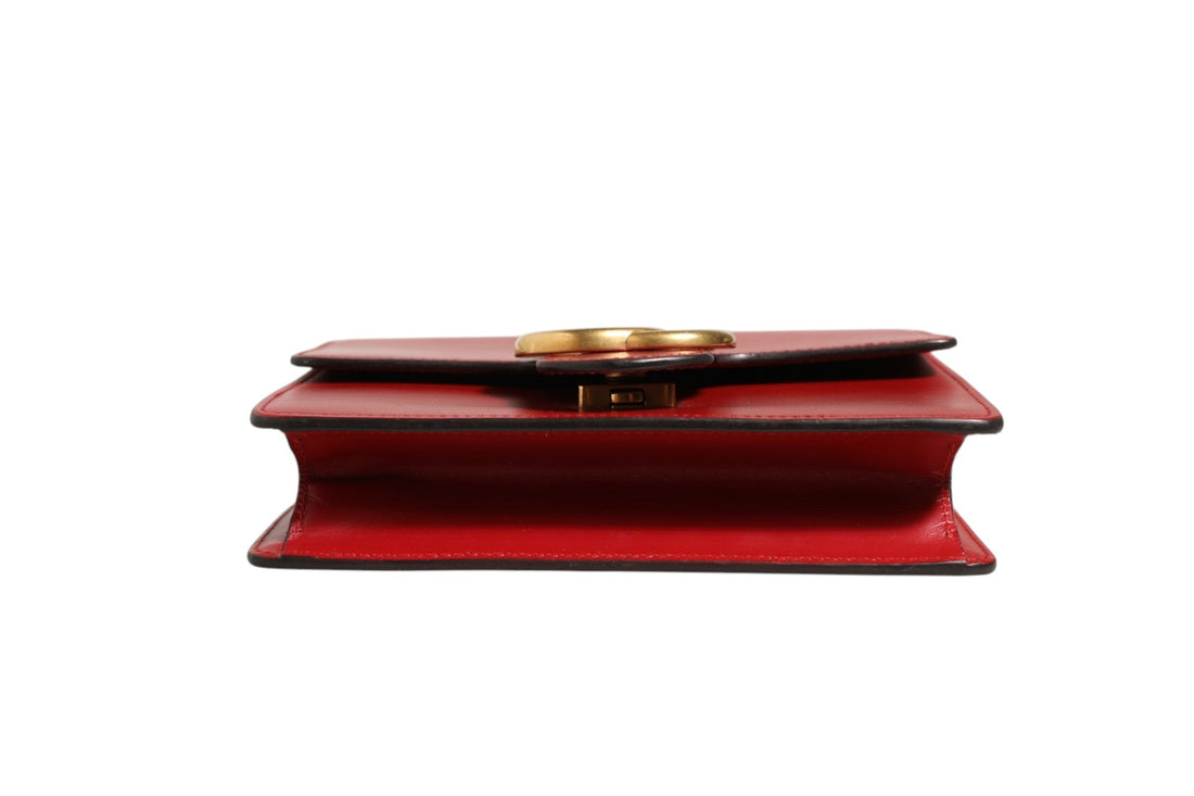Gucci Marmont small shoulder bag in Rosso Ancora red leather - RIMODA