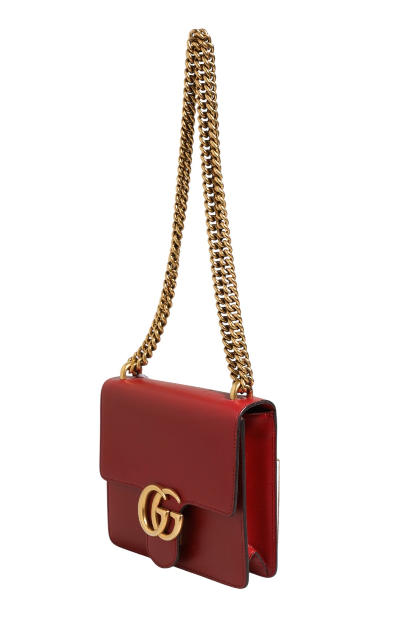 Gucci Marmont small shoulder bag in Rosso Ancora red leather - RIMODA