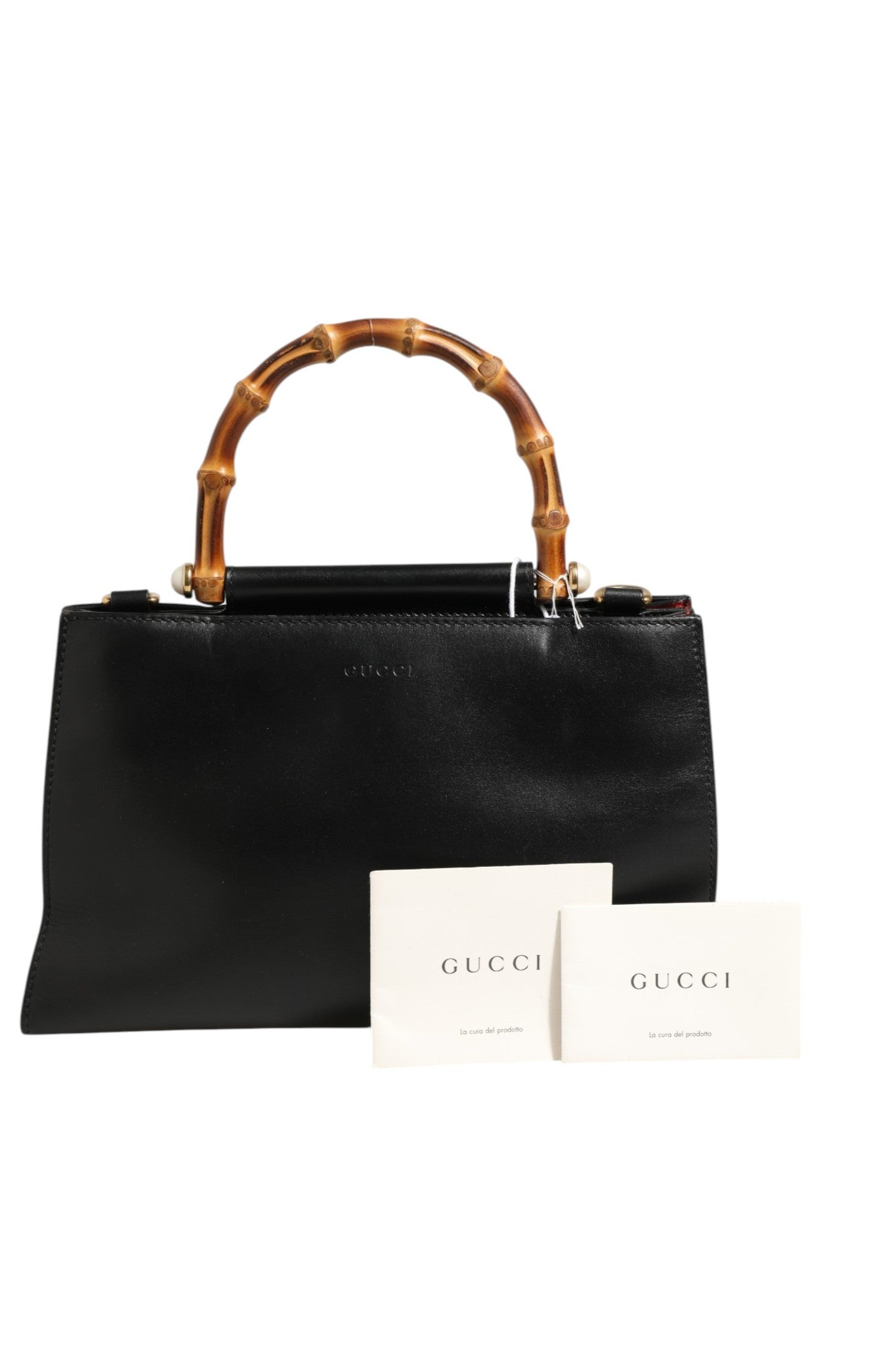 Gucci Nymphaea Bamboo Top Handle Leather Bag - RIMODA