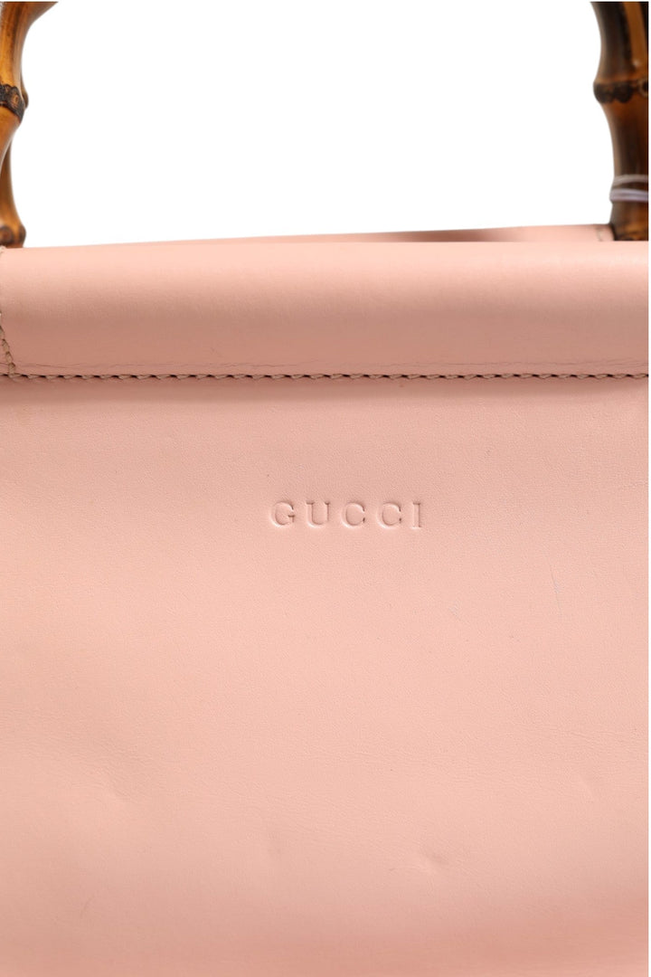 Gucci Pink And White Calfskin Small Nymphaea Top Handle Bag - RIMODA