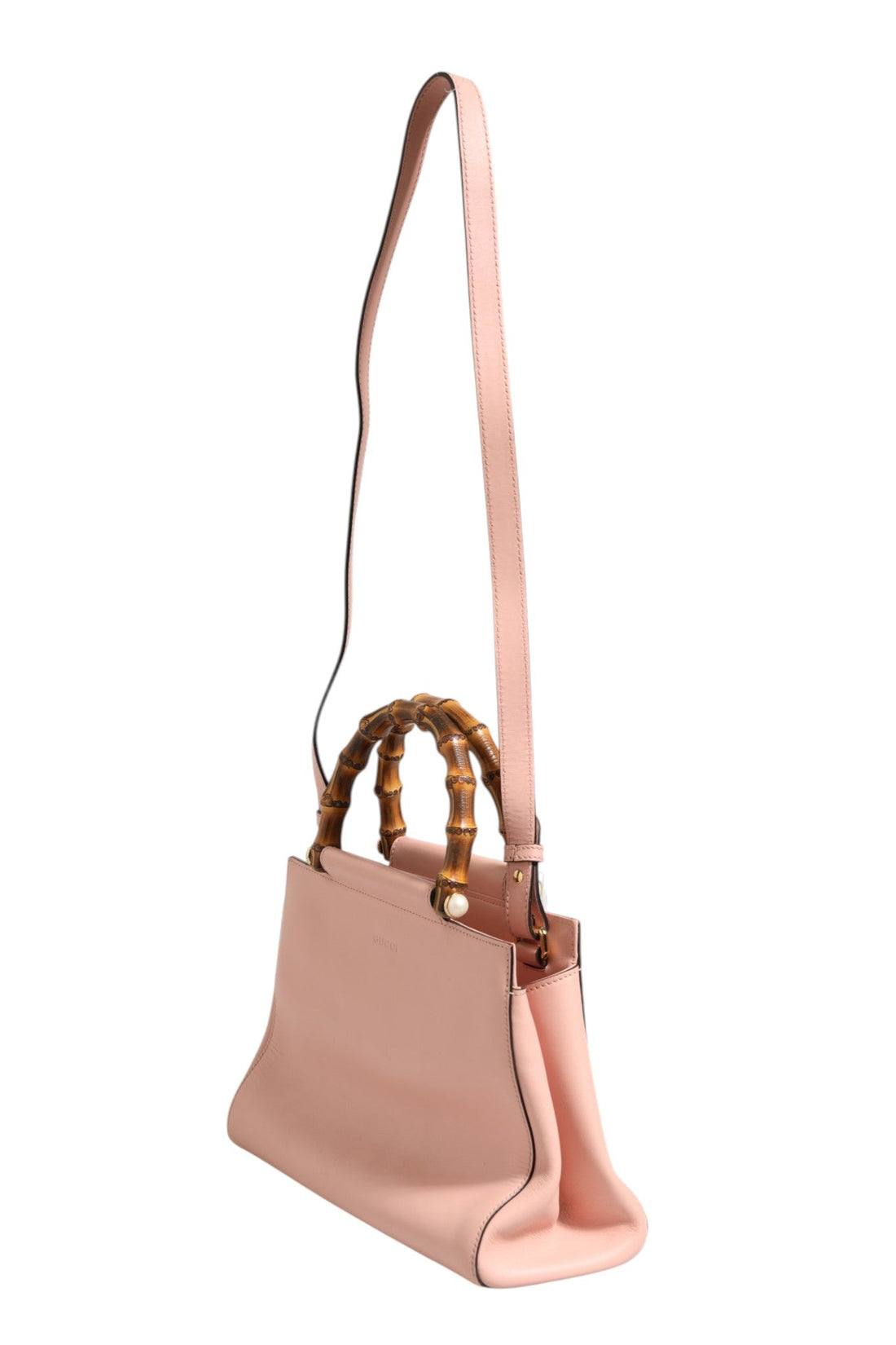 Gucci Pink And White Calfskin Small Nymphaea Top Handle Bag - RIMODA