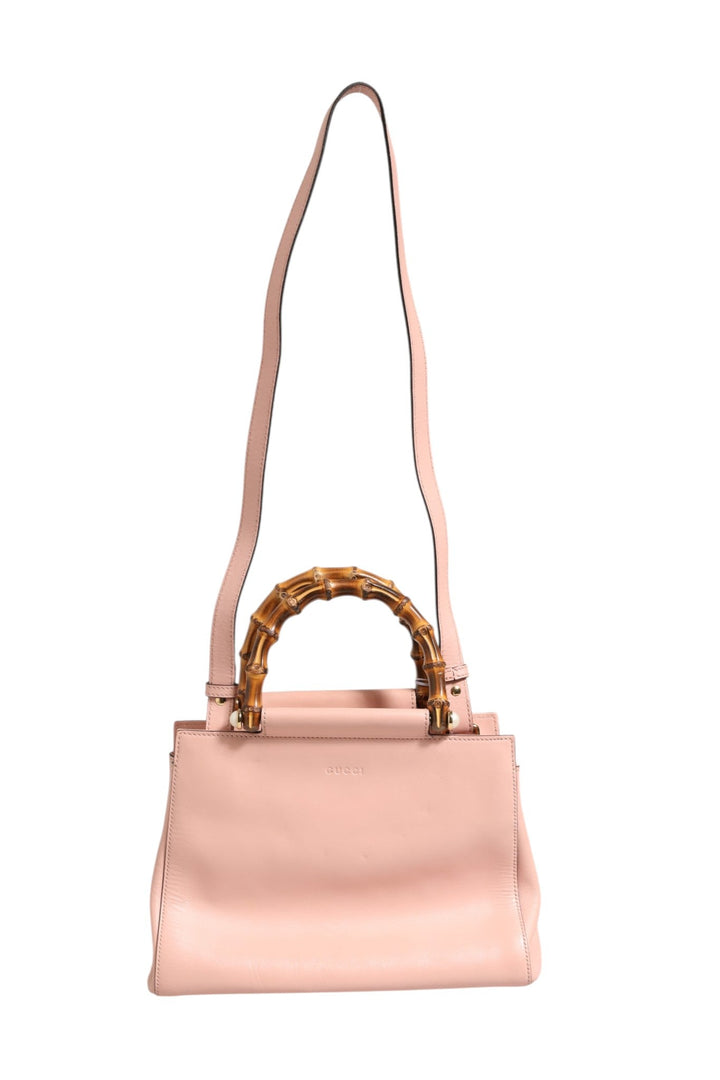 Gucci Pink And White Calfskin Small Nymphaea Top Handle Bag - RIMODA
