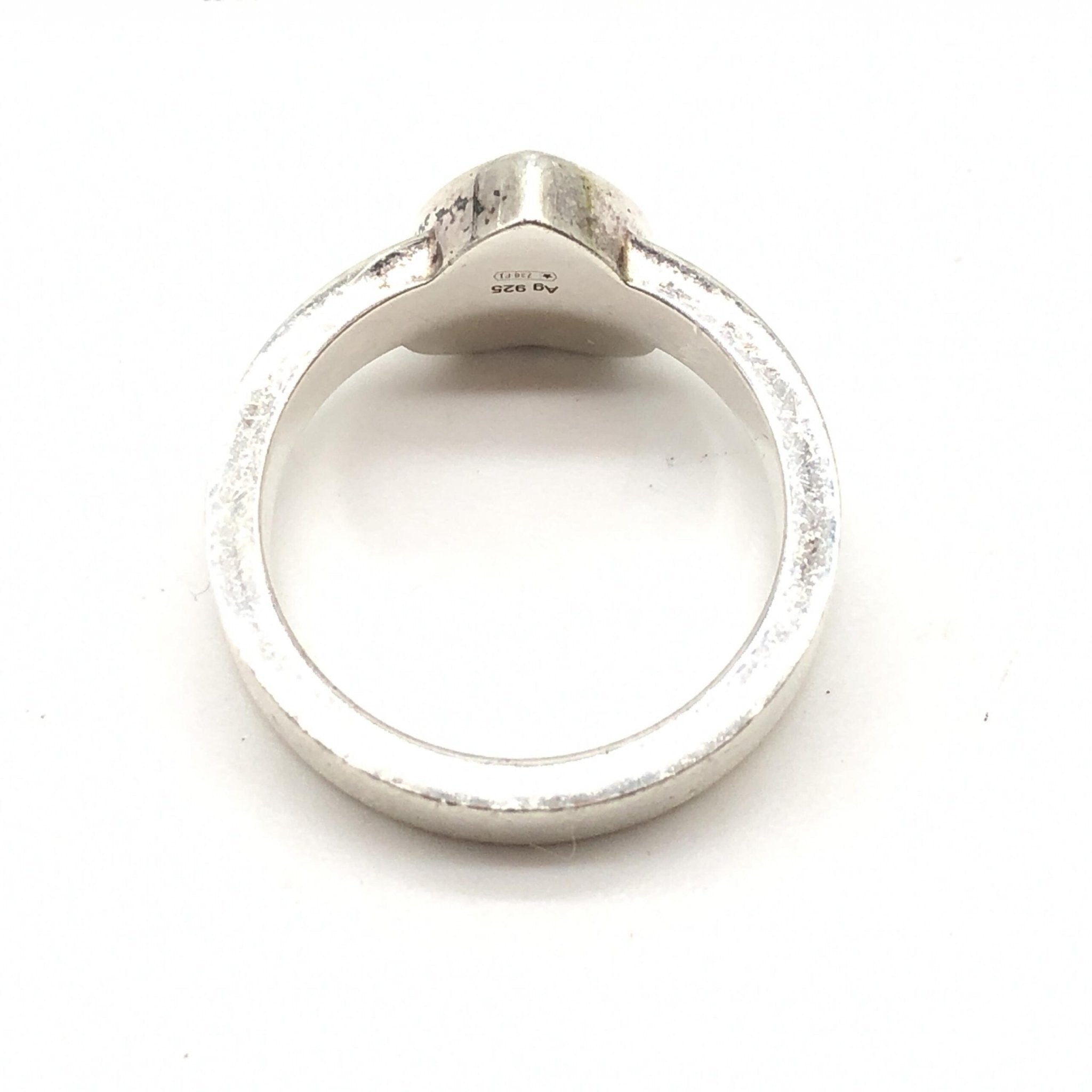 Gucci Sterling Silver Heart Trademark Ring, US Size 5.5 - RIMODA