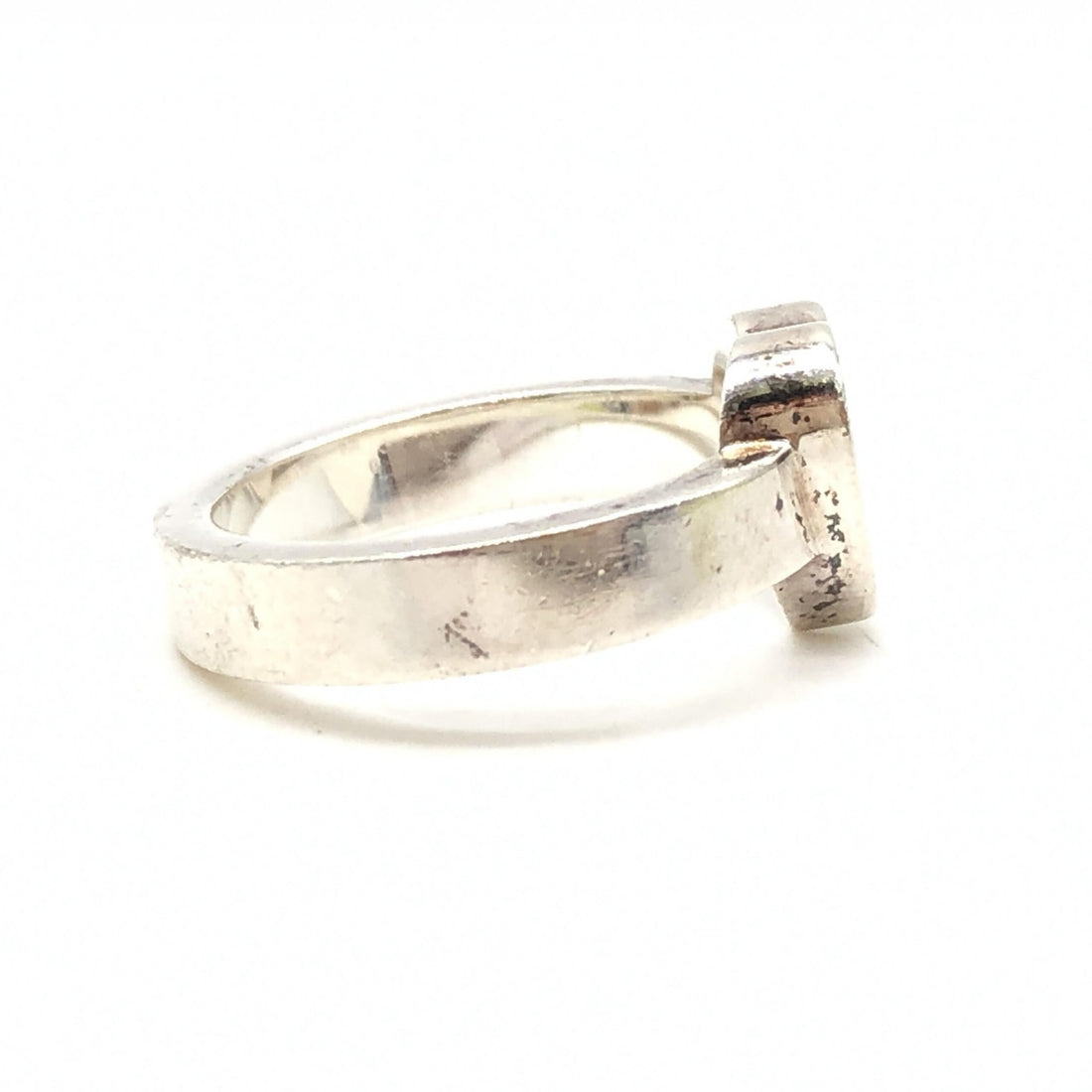 Gucci Sterling Silver Heart Trademark Ring, US Size 5.5 - RIMODA