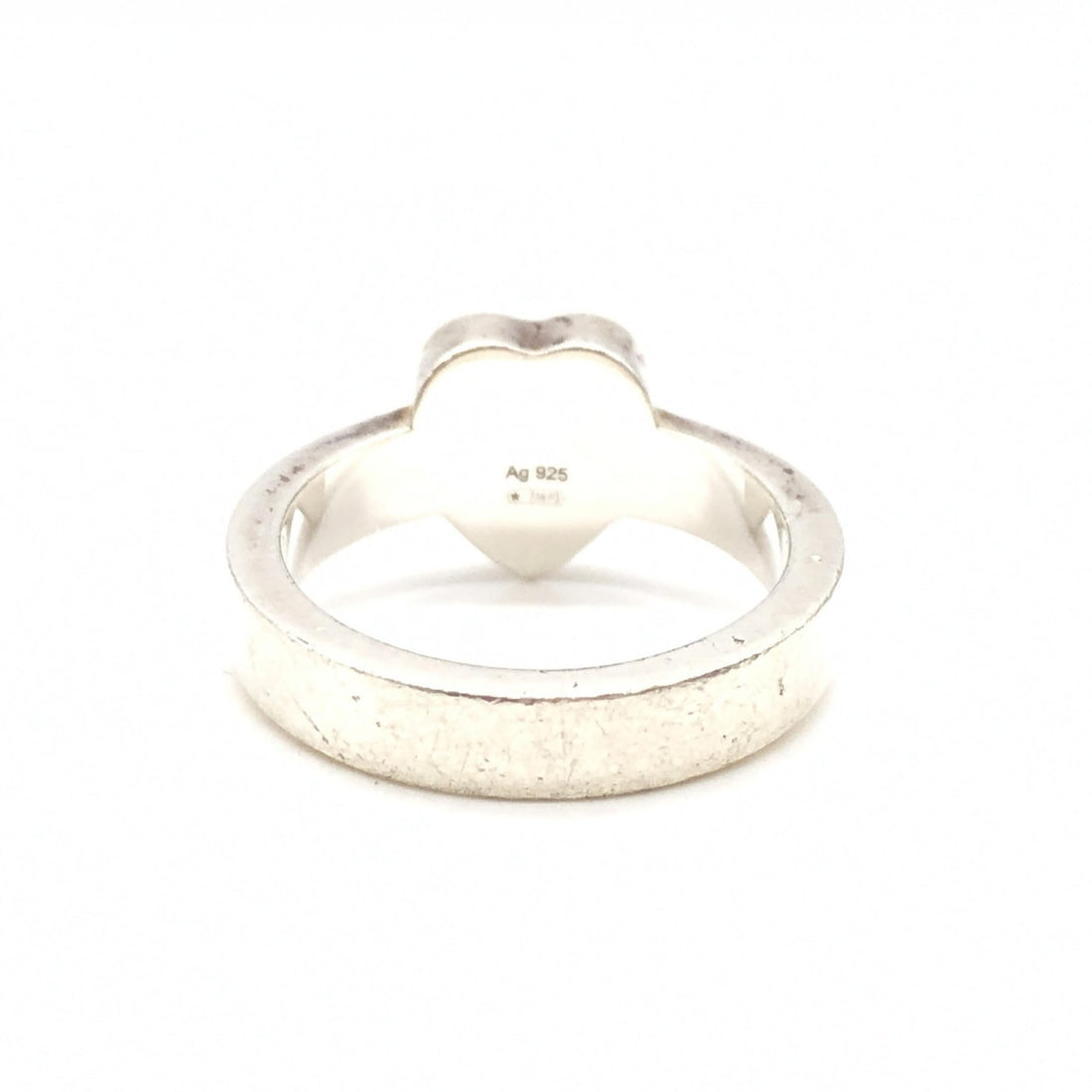 Gucci Sterling Silver Heart Trademark Ring, US Size 5.5 - RIMODA