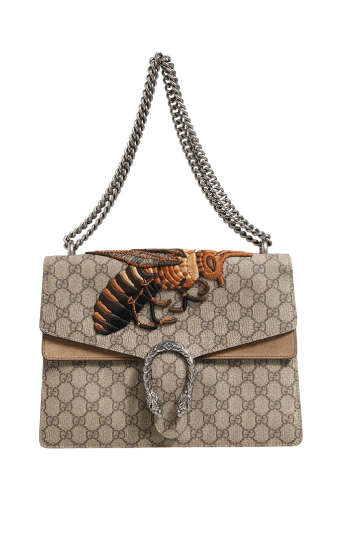 Gucci Supreme Monogram Bee Embroidered Shoulder Bag - RIMODA
