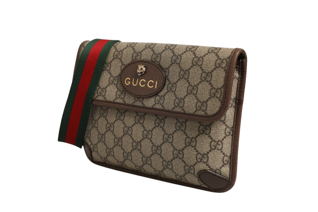 Gucci Supreme Monogram Neo Vintage Web Belt Bag Brown - RIMODA