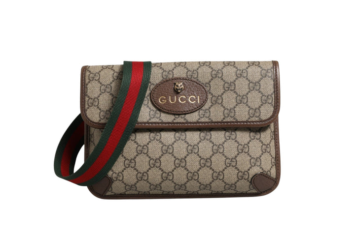 Gucci Supreme Monogram Neo Vintage Web Belt Bag Brown - RIMODA