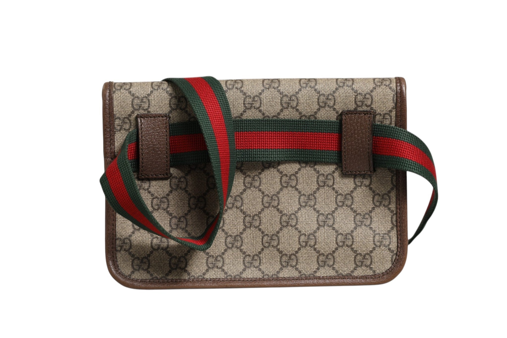 Gucci Supreme Monogram Neo Vintage Web Belt Bag Brown - RIMODA