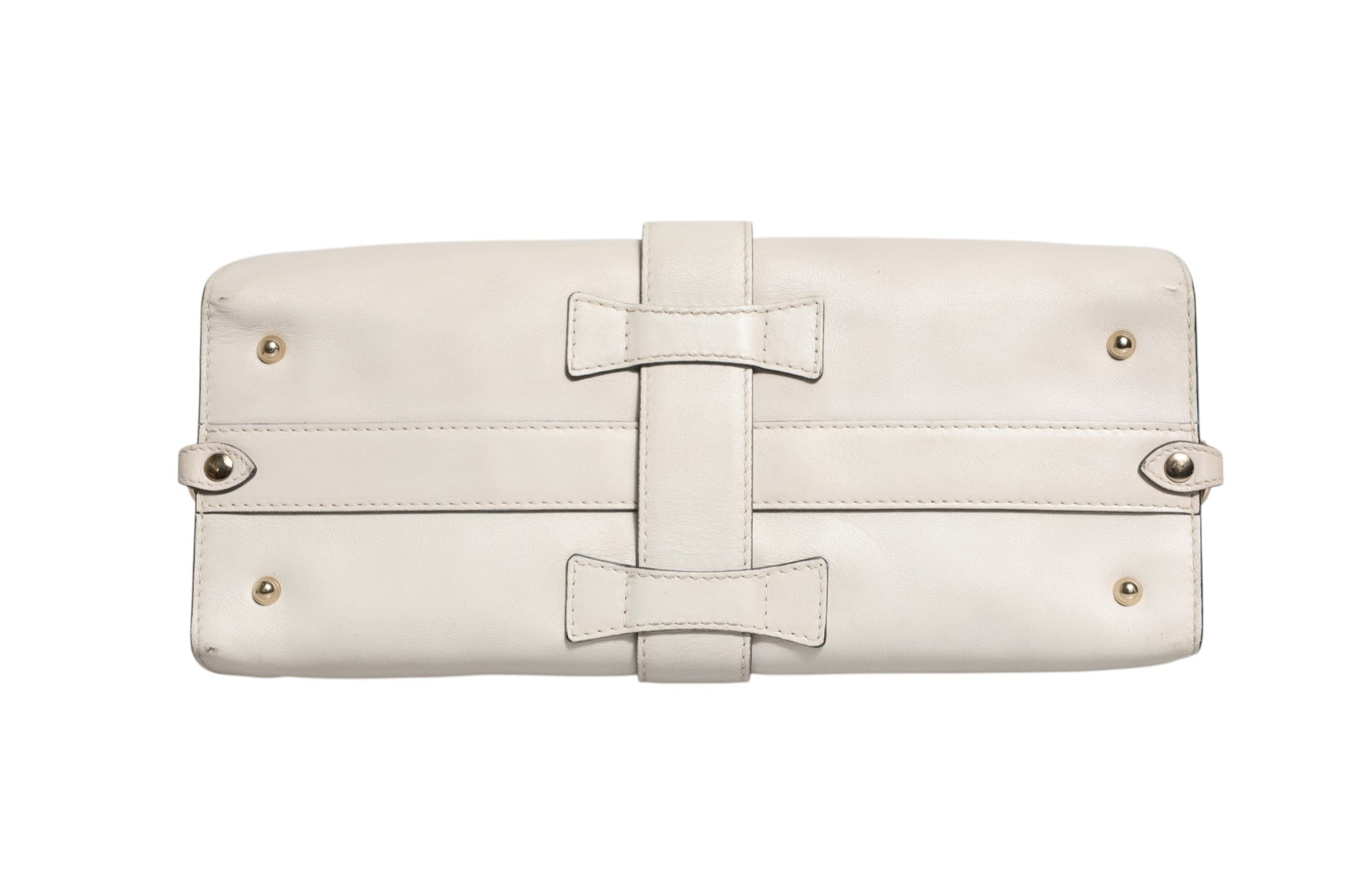 Gucci White Leather Stirrup Top Handle Bag - RIMODA
