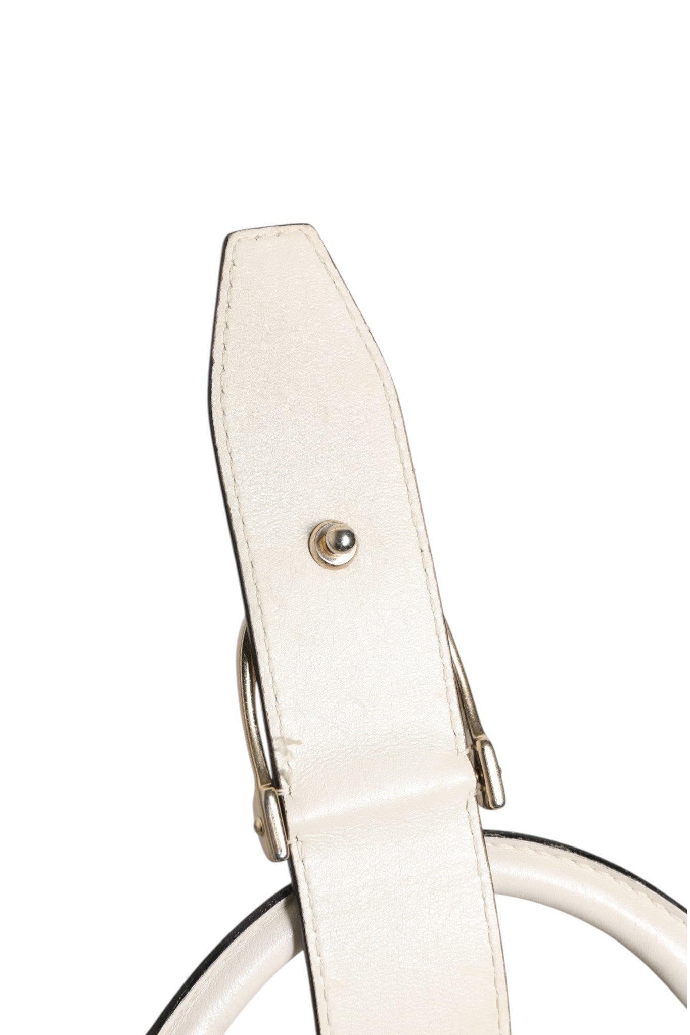 Gucci White Leather Stirrup Top Handle Bag - RIMODA