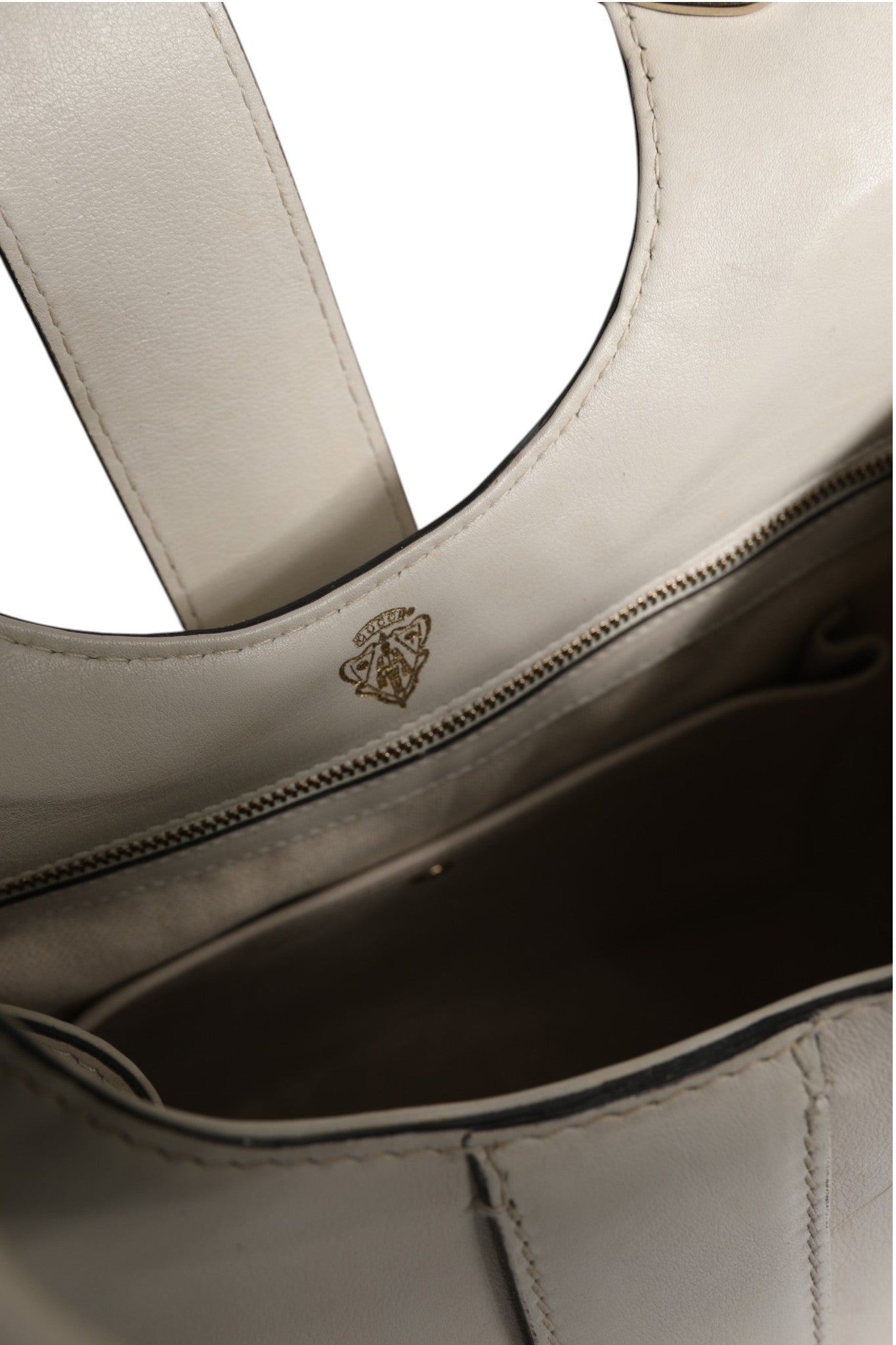 Gucci White Leather Stirrup Top Handle Bag - RIMODA